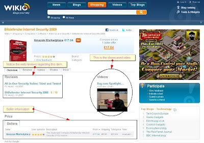 Wikio Shopping Sample Product page